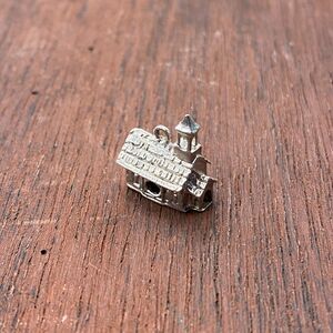 Vintage 925 Sterling Silver "12-25-1960" Church Steeple 3D Pendant Charm